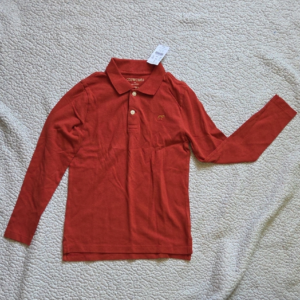 NWT Crewcuts Red Long Sleeve Polo Shirt